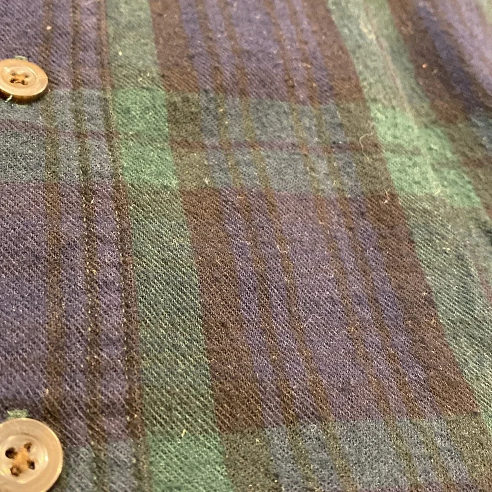 L.L. Bean Long Sleeve Plaid Flannel Cotton Shirt With FLAWS XXL Tall